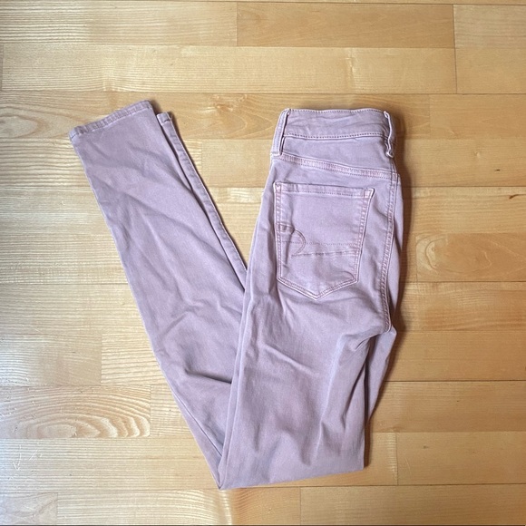AMERICAN EAGLE. SIZE 0. ROSE PINK/ NUDE COLOR JEANS. - Picture 1 of 5